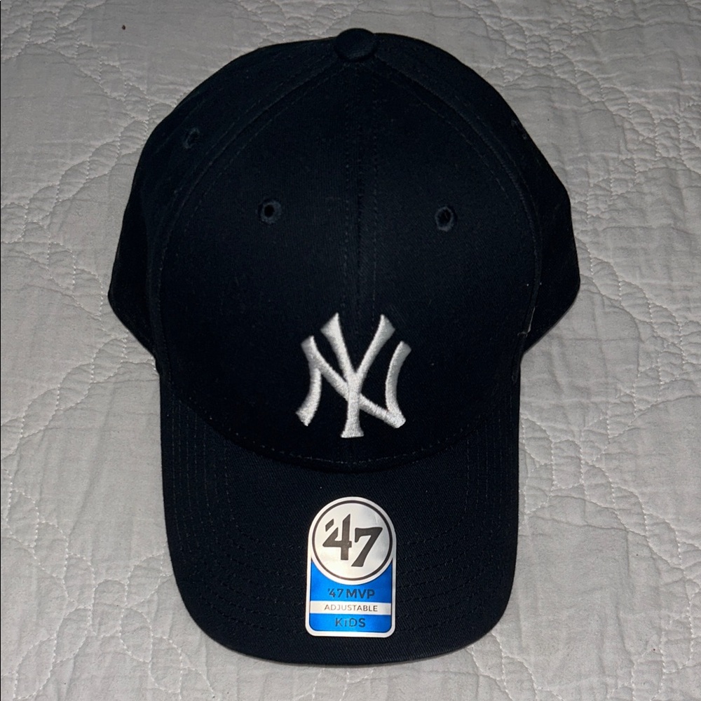 47 Brand Black Cap with White NY Logo
